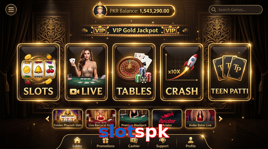 Main screen of Slotspk casino page for PK players