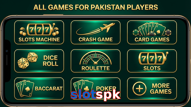 Main screen of Slotspk games page for PK players